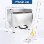 23 4/6in Stainless Steel Floor Mop Sink with Detachable Mop, Suitable for Laundry Rooms, Restaurants, Garages, Balconies, and Other Commercial Settings (23.6"L x 16.1"W x 21.6"H)