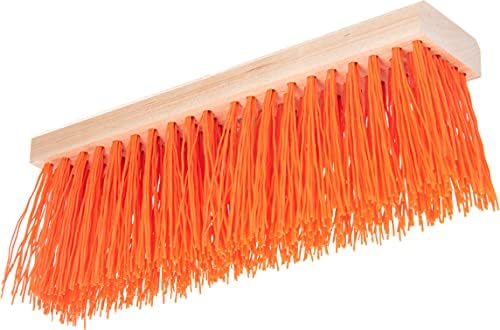 SPARTA Flo-Pac Plastic Floor Sweep, Heavy Sweep for Cleaning, 16 Inches, Orange, (Pack of 12)