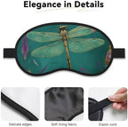 Inspirational Dragonfly and Flowers Sleep Mask Eye Mask Sleep Shade Cover Blocks Light for Women Men Travel Nap