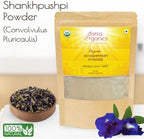 Darsa Organics Shankhpushpi Powder 8oz - USDA Organic Convolvulus Pluricaulis, Enhances Memory, Reduces Stress and Anxiety, Promotes Sleep, Perfect for Herbal Tea, Vegan, Non-GMO, Kosher