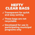 Hefty Recycling Trash Bags, Clear, 30 Gallon, 36 Count