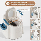 Bedside Commode, Upgraded Safety Commode Toilet for Elderly and Disabled, Potty Chair for Adults with Detachable Armrest, 16.3" Seat Width, 500lbs Heavy Duty - Bedside Commodes for Seniors