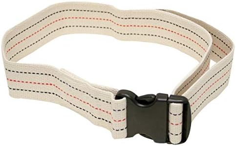 FabLife Gait Belt, Quick Release Plastic Buckle, 44", Cream with colored stitching