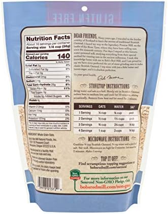 Bob's Red Mill Gluten Free Scottish Oatmeal, 20-ounce (Pack of 4)