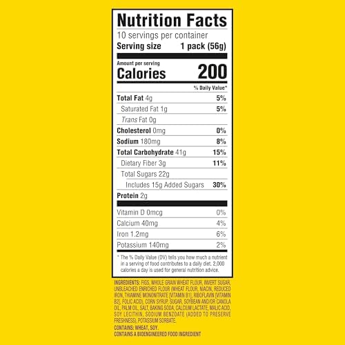 NEWTONS Soft Baked Real Fruit Fig Bars, Fig Cookies, 10 Snack Packs (2 Cookies Per Pack)
