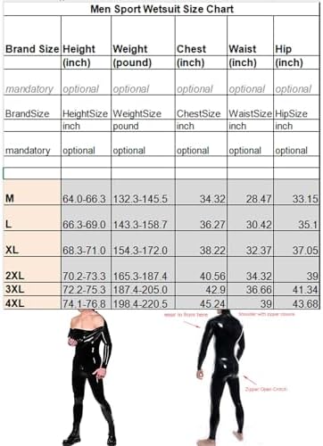 Men's Crotch with Zipper Bodysuit Full Body Leotard and Long Sleeve Wetlook PVC Catsuit Shoulder