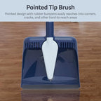 Casabella Wayclean Handheld Angled, Medium, Grey Dustpan and Brush Set, Green and Taupe