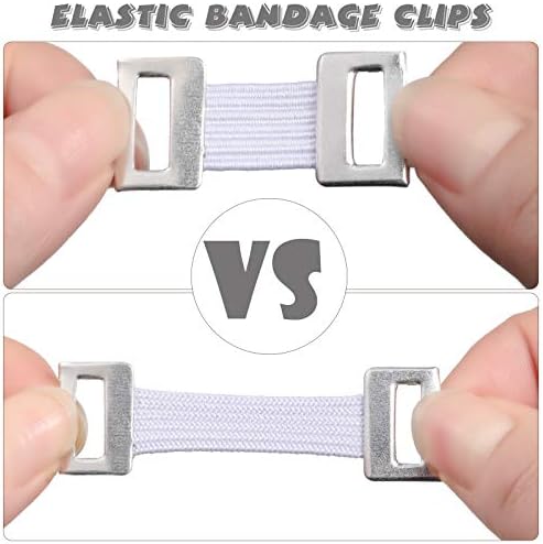 WILLBOND 100 Pieces Bandage Clips Only Elastic Bandage Wrap Clips Stretch Metal Clasps Replaceable Wrap Fastener Clip for Various Types(White)