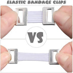 WILLBOND 100 Pieces Bandage Clips Only Elastic Bandage Wrap Clips Stretch Metal Clasps Replaceable Wrap Fastener Clip for Various Types(White)