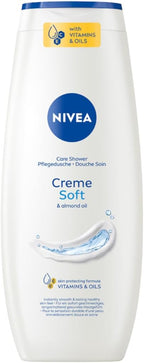 NIVEA Creme Soft Nourishing Shower Gel with Almond Oil – Gentle Cream Cleansing Body Wash, 500 ml (16.9 oz) – Silky Soft Foam for Smooth & Hydrated Skin