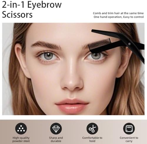 Eyebrow Scissors Trimmer with Comb Gift for Men and Women Stocking Stuffers