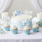 36Pcs Airplane Cupcake Toppers Airplane Birthday Decorations Blue Plane Cloud Cake Decorations for Boys Girls Plane Aviation Themed Birthday Baby Shower Bridal Shower Wedding Party Supplies