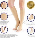 Neo G Therapeutic Compression Socks for Women 20-30 mmhg knee high - for spider or varicose veins, swollen legs, feet, ankles, edema. Closed or Open Toe Compressions Socks for Women