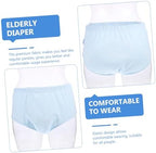 Reusable Adult Diaper Pants for Women and Men Washable Cotton Absorbent Underwear with Anti-Leak Design Comfortable Leakproof Protection for Elderly and Post-Surgery Use Blue