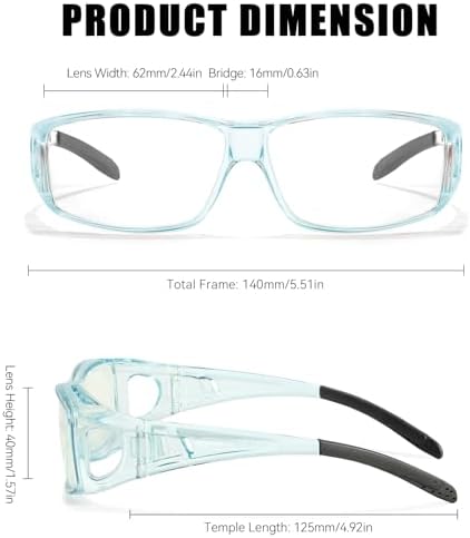 LVIOE Fit Over Blue Light Blocking Glasses and Computer Eyewear- Wear Over Prescription Glasses/Reading Glasses/RX Glasses