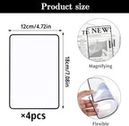 4Pcs Page Magnifying Sheet 3X Lightweight Flat Optical Plastic Fresnel Lens Page Magnifier for Reading for The Elderly and Shortsighted Reading Small Prints, Maps, Books, Bible, Newspaper, etc