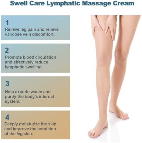 South Moon Swell Care Lymphatic Massage Cream, Bruising & Swelling, Tummy Tuck, Liposuction Post Surgery Recovery, Targeted Swelling Reduction,Thigh Skin Laxity (40G/1.41 OZ)