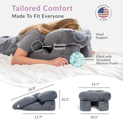 Zomaple Face Down Pillow After Eye Surgery – Memory Foam, Washable Cover, & Ventilated Design – Facedown Pillow for Sleeping, BBL Equipment, Retinal & Vitrectomy Recovery