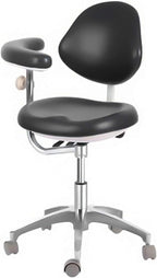 BONEW Dental Chair Assistant Stool Chair with Armrest PU Leather Height Adjustable Black