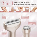Orchrose Electric Razor for Women 2-in-1: Painless Rechargeable Shaver for Face Legs Underarms and Bikini Area – Travel Lock