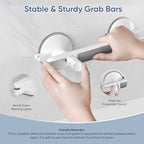 Grab Bars for Bathtubs and Showers with Indicator, Suction Cup Shower Handle, Surface Safety Grip, Strip Locking Latches Removable Bathroom Support, Easy Install Tool-Free Design (1-PCS)