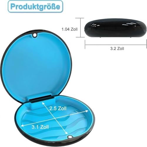 BVN Slim Retainer Case – Portable Dental Storage for Braces, Aligners & Mouth Guards | Sleek Black Protective Container for Dentures & Night Guards
