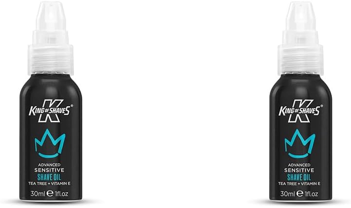 King of Shaves Sensitive Advanced Shaving Oil With Handy Pump TWIN PACK 1.01 fl oz