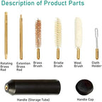 Pistol Gun Barrel Cleaning Kits for 9mm/.38/.357 Caliber, Pocket-Size Handgun Bore Brush,Pistols Care Bore Cleaning Rod Brush Set for Hunting and Shooting