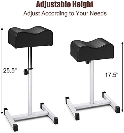 CHAOEEMY Pedicure Foot Rest,Adjustable Height Pedicure Stool,Pedicure Stand for Home Salon,Tattoo,Nail Tech(Black)
