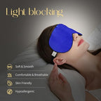 ZIMASILK 100% Natural Silk Sleep Mask Blindfold,Adjustable Super-Smooth Soft Eye Mask for Sleep with Bag(Royal Blue)