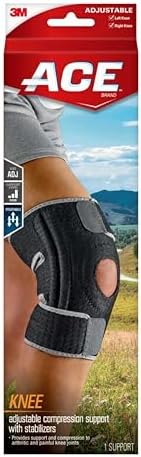 ACE Brand Adjustable Knee Brace with Side Stabilizers Provides Support & Compression to Arthritic and Painful Knee Joints