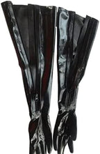 Black Latex Rubber Opera Long Zip Gloves Latex Long Gloves Zip,Black,Medium