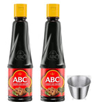 Sweet Soy Sauce Kecap Manis from ABC 20.9 fl Oz (Pack of 2) Plant-based Vegan Black Dark Soy + Mini Sauce Cup