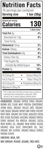 Zbar Protein - Chocolate Flavored Mint - Crispy Snack Bars - Made with Organic Oats - Non-GMO - 5g Protein - Gluten Free Protein Bars (15 Pack)