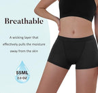 AIRCUTE Women Washable Urinary Incontinence Boxer Briefs Underwear Breathable Protective Boy Shorts for Leaks 2.0OZ 3 Pack