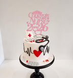 Congrats Nurse 2026 Cake Topper, Future RN/BSN/NP/LPN, Nursing School Grauation Party Decorations Supplies, Pink Glitter
