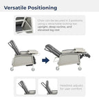Drive Medical 3 Position Heavy Duty Bariatric Geri Chair Recliner, Reclining Clinical Chair with Armrests and Tray, Extra Wide Seat, Charcoal