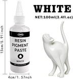 White Pigment Paste for Epoxy Resin, 7oz Ultra Highly Concentrated & Easy to Mix, 3.4 fl.oz/100ml Opaque Liquid Resin Dye Paste for Resin Art, River Table, UV Resin Jewelry Making