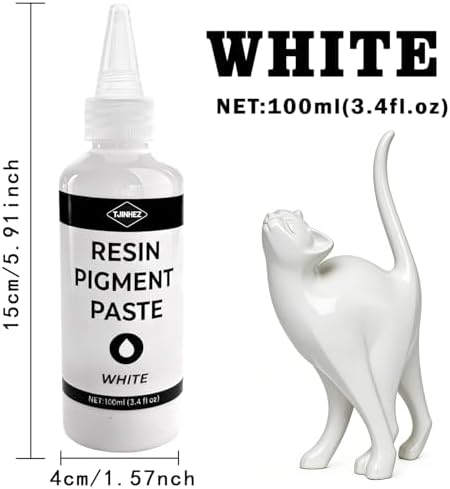 White Pigment Paste for Epoxy Resin, 7oz Ultra Highly Concentrated & Easy to Mix, 3.4 fl.oz/100ml Opaque Liquid Resin Dye Paste for Resin Art, River Table, UV Resin Jewelry Making