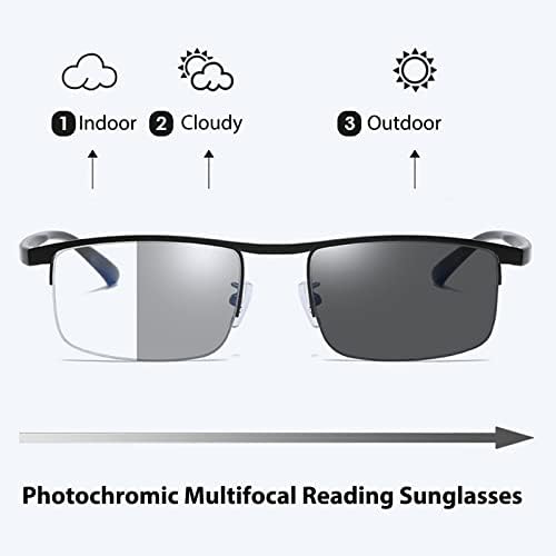 Photochromic Progressive Multifocus Reading Glasses Anti-blue Light Transition Multifocal Readers Clear Sunglasses