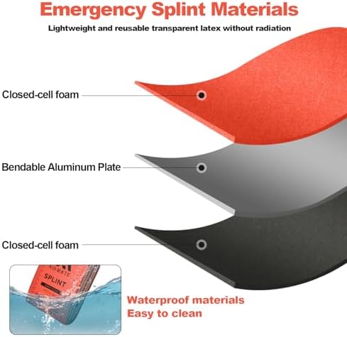 First Aid Splint 36" X 4.3" Orange-Gray (Folded) Ideal for Sports, Home, First Aid Refill and Pets…