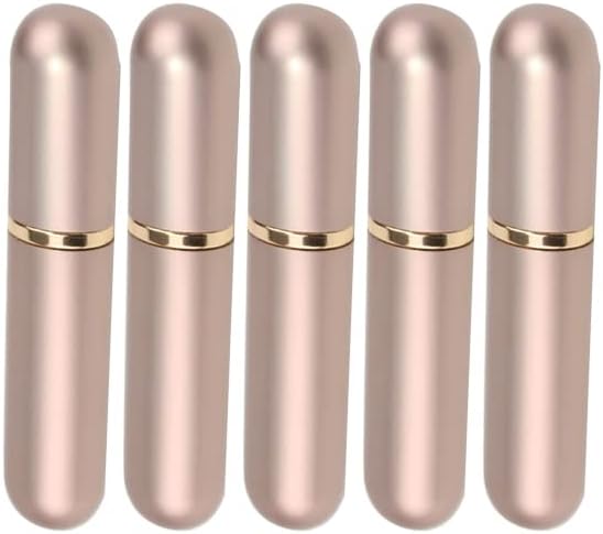 Gold Aluminum Essential Oil Nasal Inhaler Tubes Personal Empty Refillable Elegant Aluminum and Glass Nasal Inhalers Set with Cotton Wicks 5 pcs