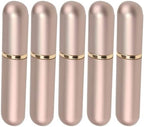 Gold Aluminum Essential Oil Nasal Inhaler Tubes Personal Empty Refillable Elegant Aluminum and Glass Nasal Inhalers Set with Cotton Wicks 5 pcs