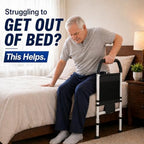 YL-01 Bed Rails for Seniors & Bed Rail for Elderly, Adjustable Safety Support with Non-Slip Ergonomic Handle & Storage Pocket, Fall Prevention Assist Rail with Support Leg, ASTM Certified