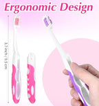 4 Pcs Travel Toothbrush, Foldable Toothbrush for Adults & Kids, Compact Folding Design with Soft Bristles, Portable for Camping, Hiking & On-the-Go (4 Colors)