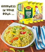 Instant 2 Minute Maggi Noodles - Chicken Saveur Poulet Flavor with Seasonings (Case Pack of 12 x / 5 x 80g) To Boost The Goodness in Your Bowl ... So Delicious Meal in Minutes HALAL