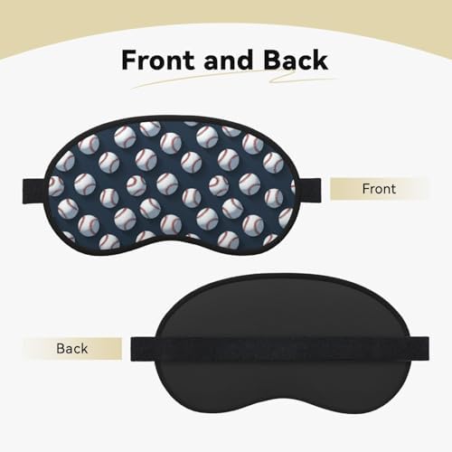 Baseball Softball Ball 1 Print Sleep Mask, Eye Mask for Sleeping with Elastic Strap Soft Blackout Travel Eye Cover Zero Pressure Night Blindfold for Women Men