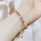 Fashion Charm Tennis Bracelet for Women Crystal Zircon Jewelry Adjustable Gold Silver Color Box Chain Bracelets Gift Attractive
