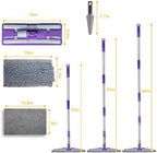 ITTAHO Microfiber Mops for Floor Cleaning ,Wet Dry Flat Mop with Stainless Steel Telescopic Handle,4 Reusable Mop Pads , Dust Mop for Hardwood Floors ,Home,Laminate,Tile,Hardwoods Cleaning (Purple)