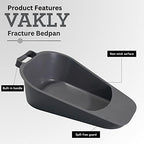 Vakly Fracture Bedpan – Portable Easy-Clean Plastic Bed Pan with Built-in Handle & Spill-Free Guard for Bed-Bound or Bedridden Patients, Home or Hospital Use